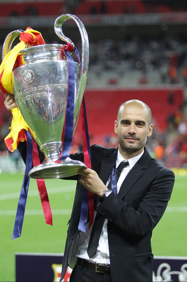 Former Barcleona boss Guardiola is used to winning trophies 