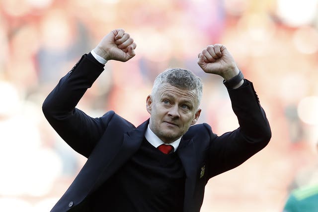Ole Gunnar Solskjaer toasts victory in his first game as permanent Manchester United boss.