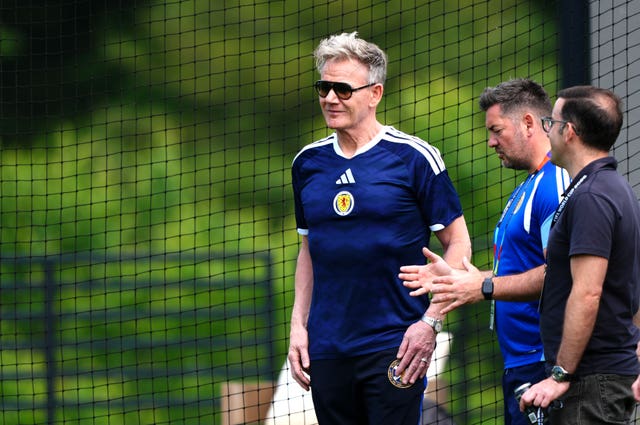 Gordon Ramsay during a training session at the Revolution Training Centre in Foxborough, Massachusetts