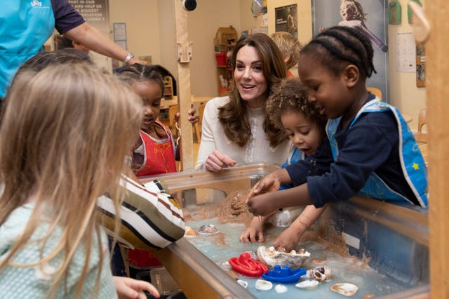 Kate, pictured during a visit to a London nursery and pre-school, has focused much of her public work to supporting the early years development of children. Phil Harris/Daily Mirror
