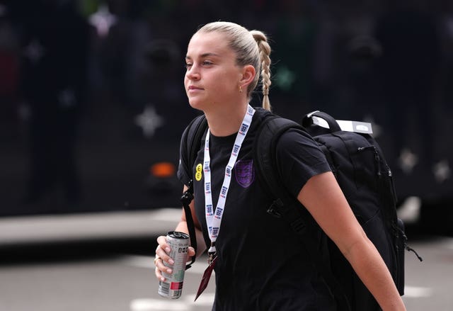 England’s Alessia Russo ahead of a women’s international friendly match at the King Power Stadium, Leicester. 