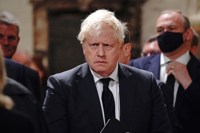 Prime Minister Boris Johnson attends a service to honour Sir David Amess