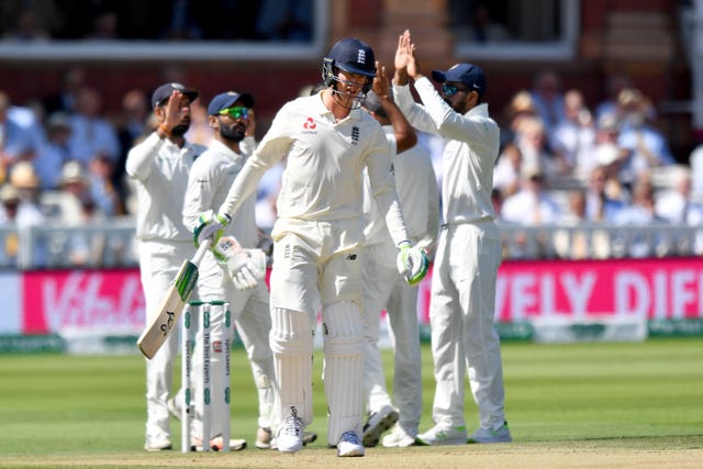 Keaton Jennings is given out lbw