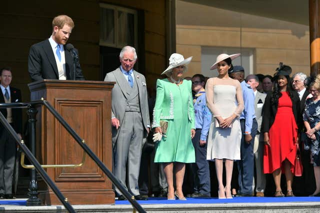 Harry used the occasion to pay tribute to the Prince of Wales (Dominic Lipinski/PA)