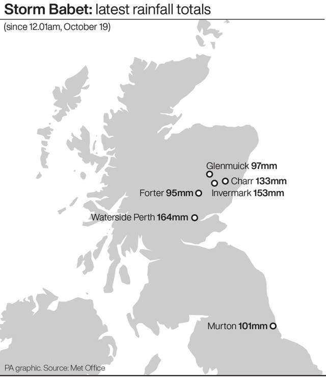 Storm Babet: latest rainfall totals