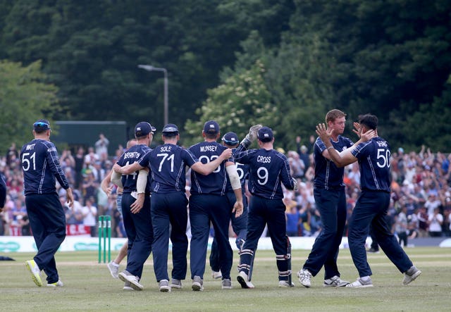 Scotland celebrating a famous win over England in 2018.