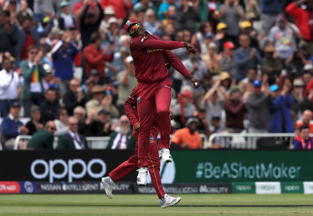 Sheldon Cottrell, pictured, took a stunning catch to see the back of Steve Smith (Simon Cooper/PA)