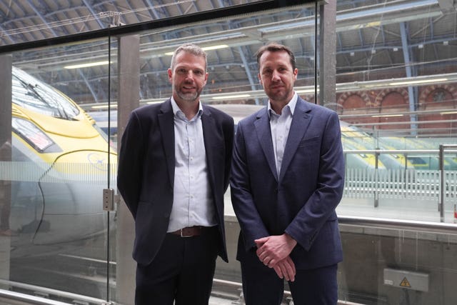 Eurostar’s chief stations and safety officer Simon Lejeune (right) and HS1’s engineering director Richard Thorp