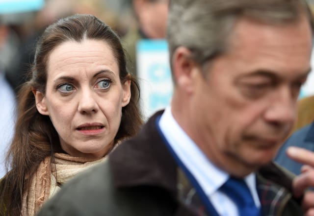 Brexit Party leader Nigel Farage and Annunziata Rees-Mogg