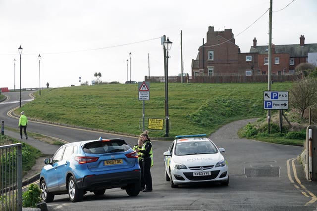 Police speak to drivers at Tynemouth beach