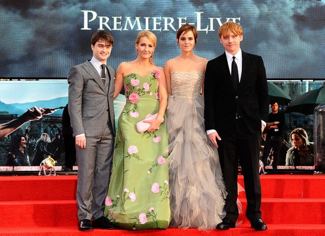Daniel Radcliffe, JK Rowling, Emma Watson and Rupert Grint 