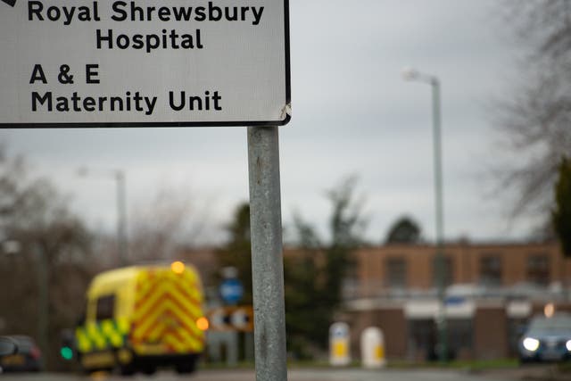 Royal Shrewsbury hospital sign