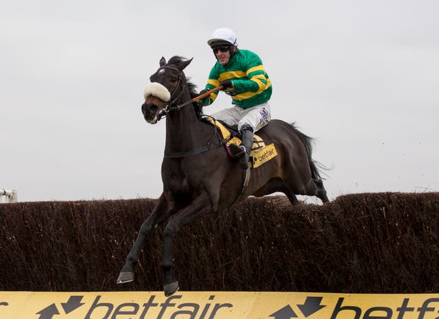 AP McCoy and Mr Mole clear the last fence before going on to win the Game Spirit at Newbury