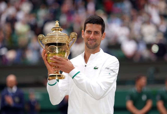 Novak Djokovic has won 20 grand slam titles, including last year's Wimbledon