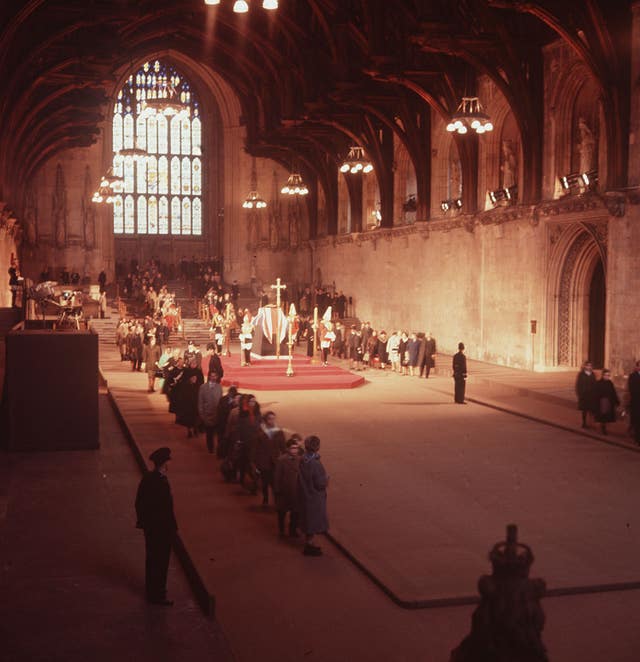 Westminster Hall during Churchill's lying in state