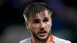 Blackpool’s Luke Garbutt gestures during the Sky Bet Championship match at the MKM Stadium, Hull. Picture date: Tuesday September 28, 2021.