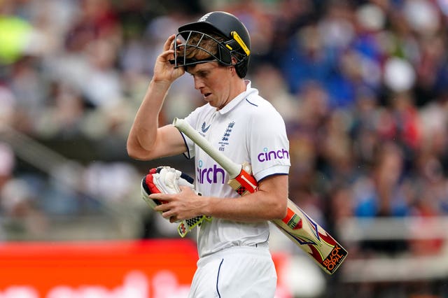 Zak Crawley, pictured, and Ben Duckett were both dismissed either side of rain delays (Mike Egerton/PA)