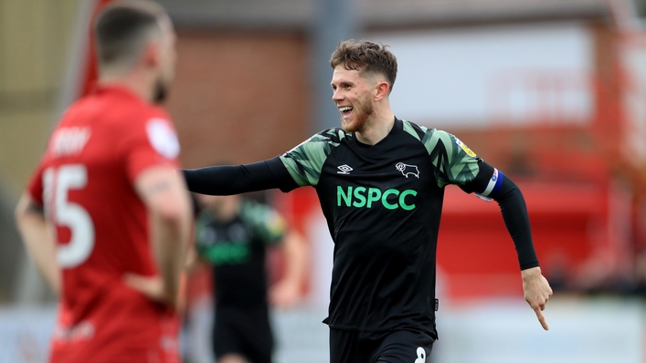 Max Bird scored a superb goal for Derby in their win at Cheltenham (Bradley Collyer/PA)