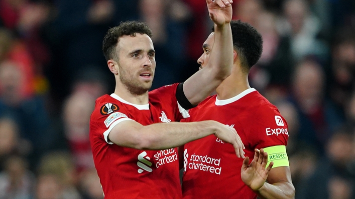 Diogo Jota celebrated his eighth goal in seven Europa League appearances