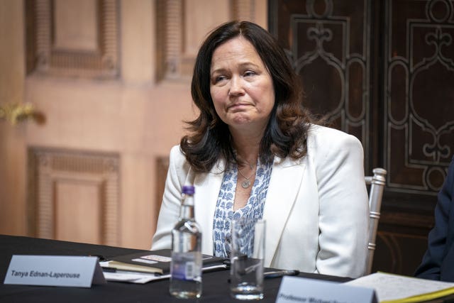 Tanya Ednan-Laperouse during a roundtable event which was attended by Charles on Wednesday (Jane Barlow/PA)