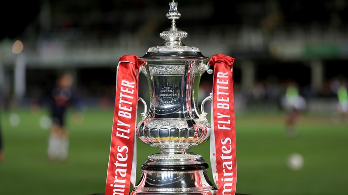 The Emirates FA Cup trophy on display ahead of the Emirates FA Cup first round match at Edgar Street, Hereford. Picture date: Friday November 4, 2022.