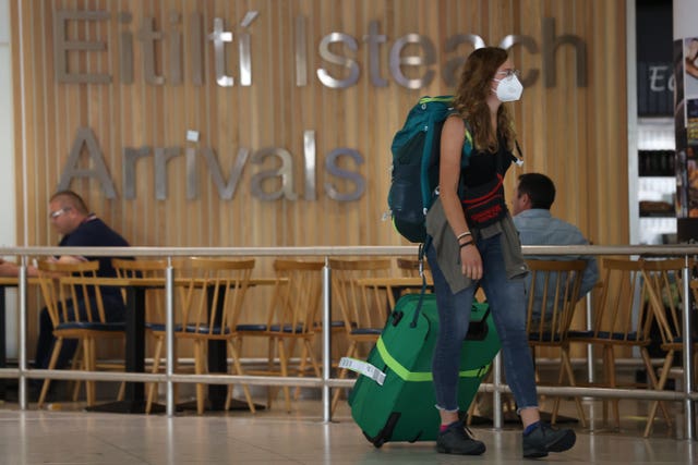 A passenger arriving at Terminal 1 in Dublin Airport