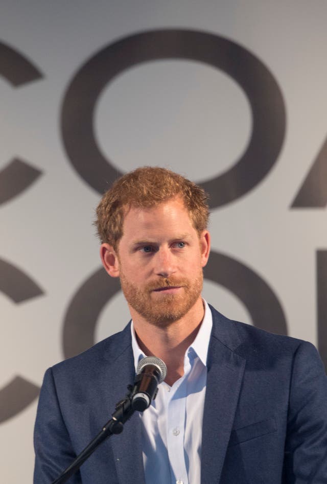Prince Harry during a visit to West Ham United's London Stadium, to attend the graduation ceremony for more than 150 Coach Core apprentices. (Arthur Edwards/PA)