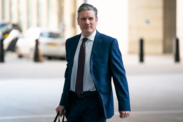 Newly-elected Labour leader Sir Keir Starmer arrives at BBC Broadcasting House in London to appear on the Andrew Marr show