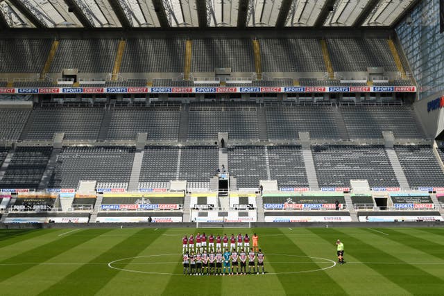 Players at the early Premier League kick off in Newcastle stood in memory of HRH the Duke of Edinburgh