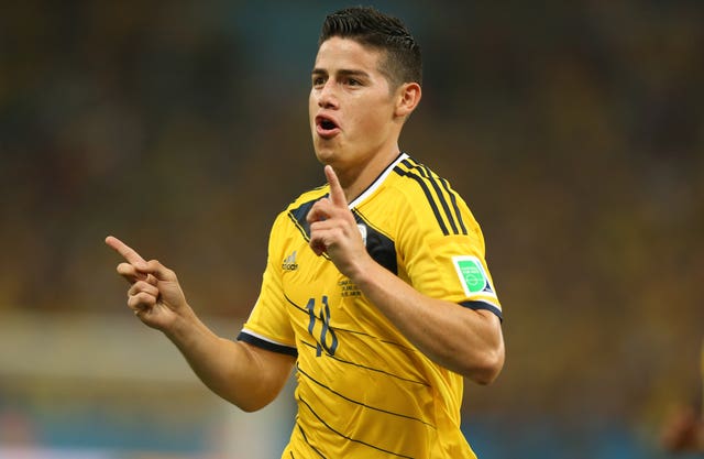 Colombia’s James Rodriguez was the top scorer at the 2014 World Cup in Brazil (Mike Egerton/PA)