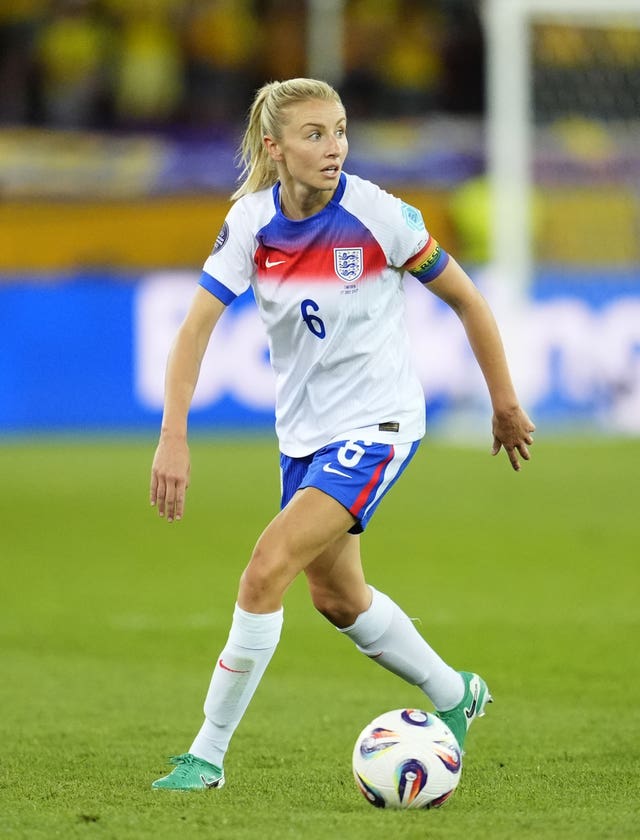 Leah Williamson in action against Sweden