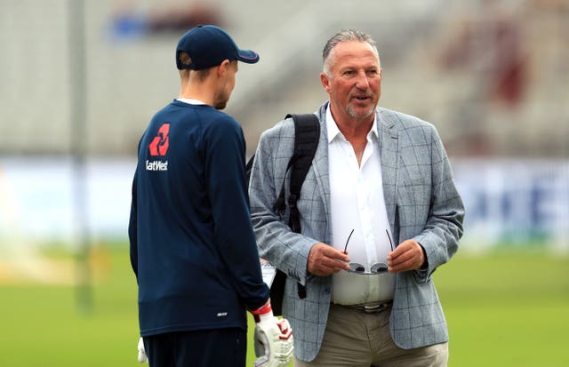Botham hopes his grandad Ian (right) will back him even against England 