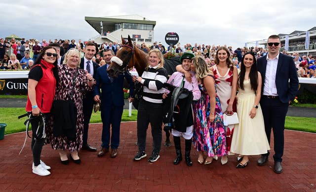 Connections of Nans View following her win on Friday evening