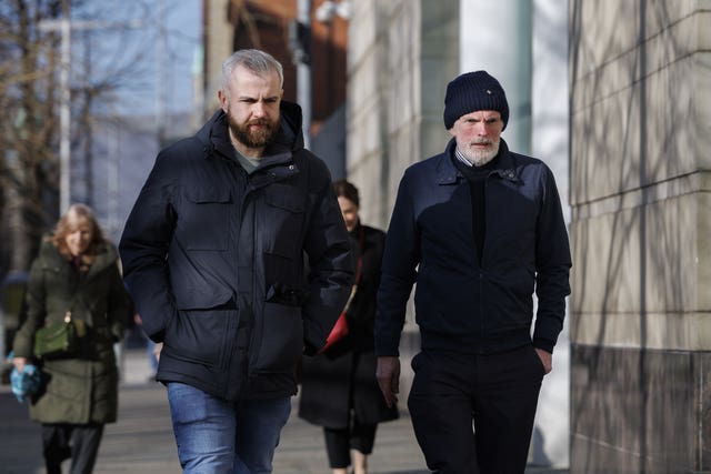 Niall, left, and Noel McNally walking outside court