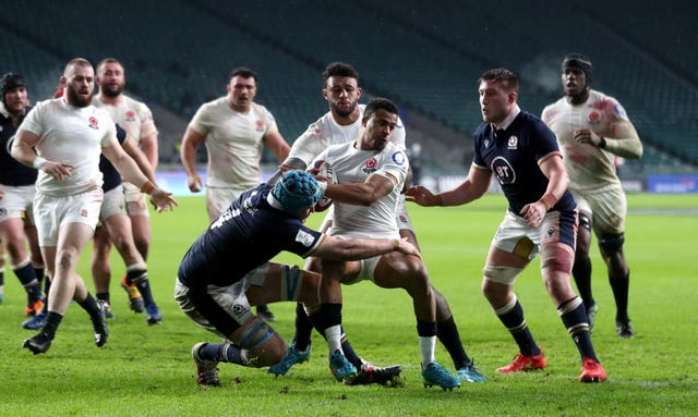 England's Anthony Watson is tackled