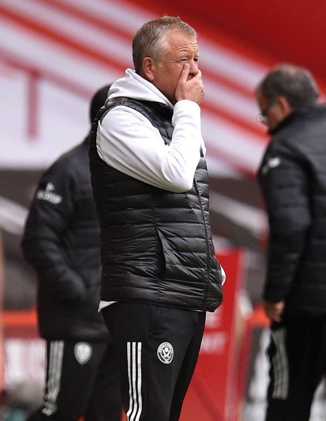 Chris Wilder's Sheffield United have no points and are yet to score after three games (Oli Scarff/PA).