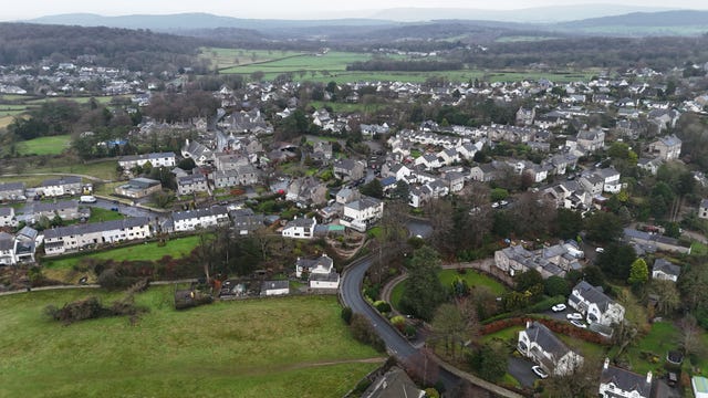 Aerial view of Silverdale in Lancashire