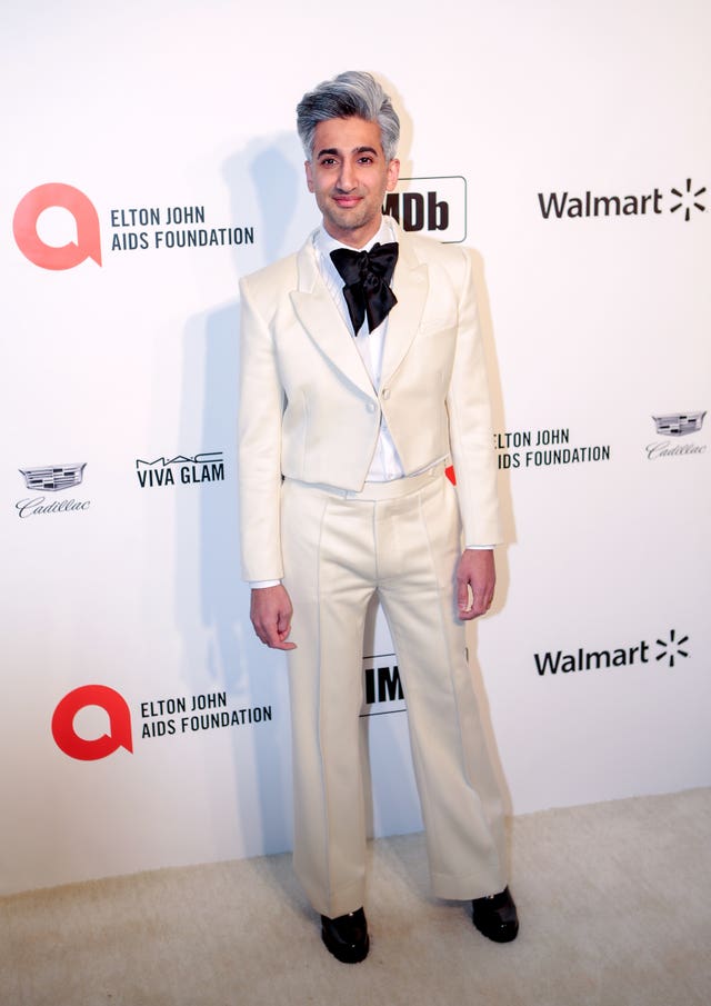 Tan France at the 92nd Academy Awards Elton John Aids Foundation viewing party