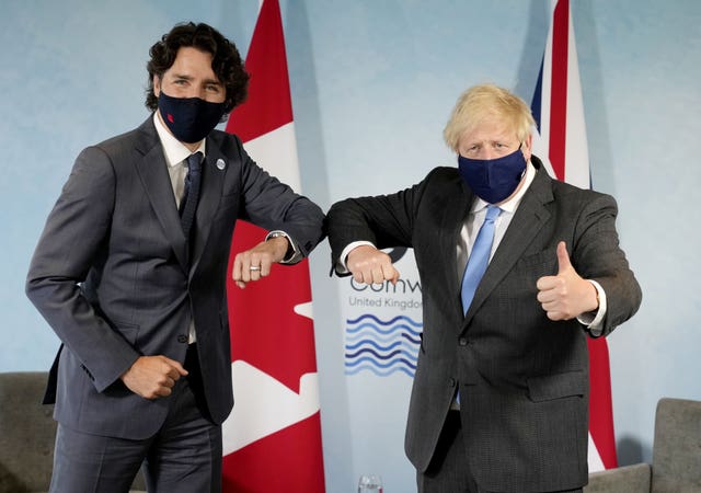 Prime Minister Boris Johnson welcomes Canadian Prime Minister Justin Trudeau