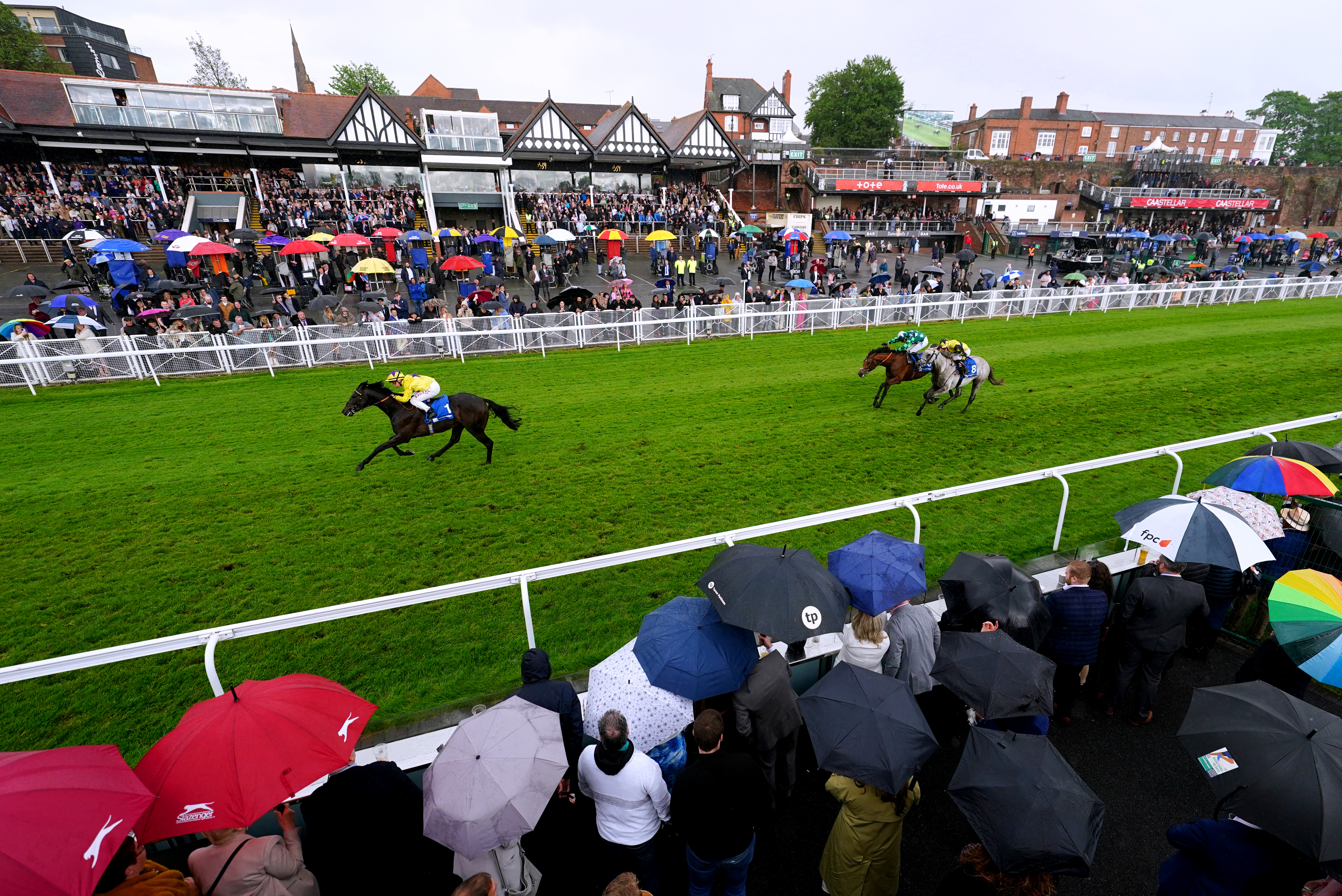 Amleto ridden by jockey Tom Marquand on their way to winning the Deepbridge Syndicate Maiden Stakes during the Boodles May Festival City Day at Chester Racecourse