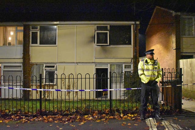 The scene at the flat in Clifton after the fatal fire