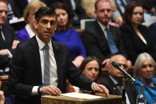 Chancellor Rishi Sunak delivers in spring statement in the House of Commons