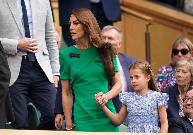 The Princess of Wales with Princess Charlotte at the Wimbledon Championships last year