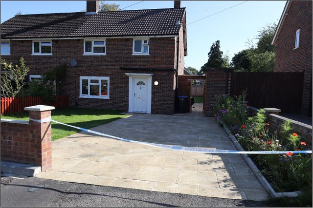 The family house on Hammond Road in Woking, Surrey, where the body of 10-year-old Sara Sharif was found. 