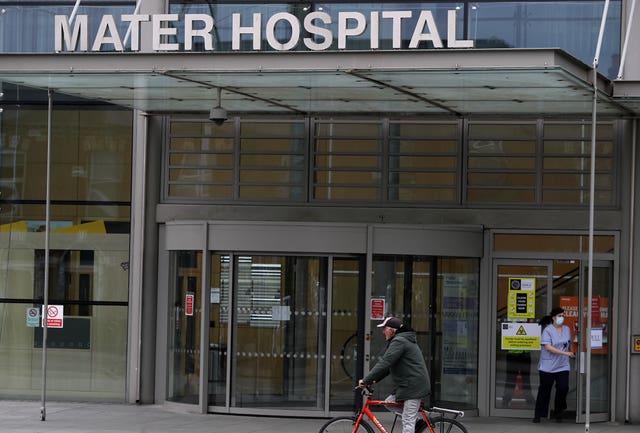 A general view of the entrance to the Mater Hospital in Dublin (Brian Lawless/PA)