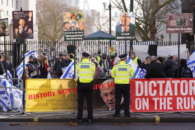 Demonstrators outside Downing Street