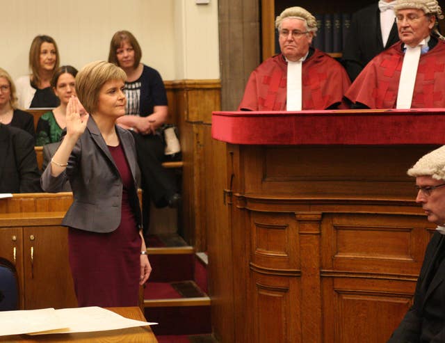 Nicola Sturgeon being sworn in as First Minister