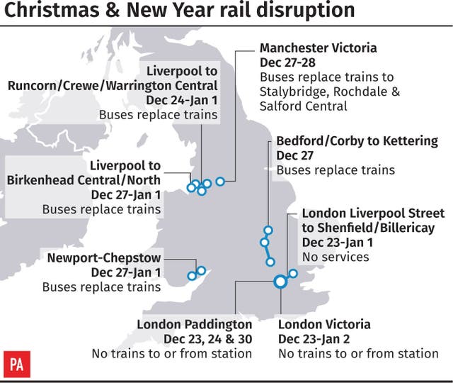 Christmas and New Year rail disruption