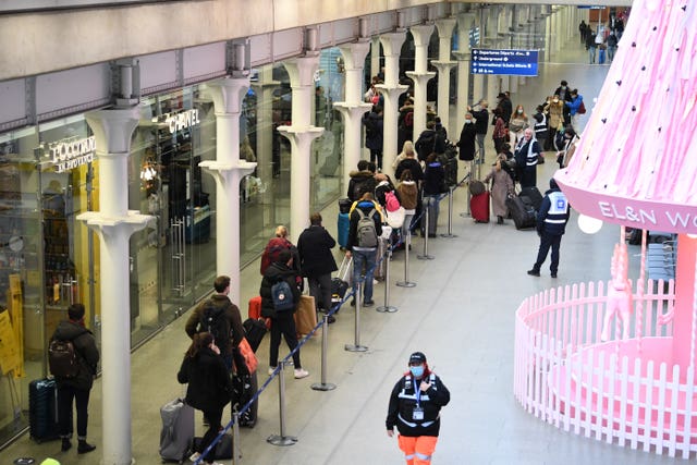 People at St Pancras station in London