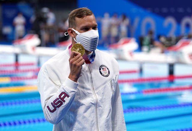 Caeleb Dressel, pictured, overcame Kyle Chalmers by just 0.06 seconds (Adam Davy/PA)